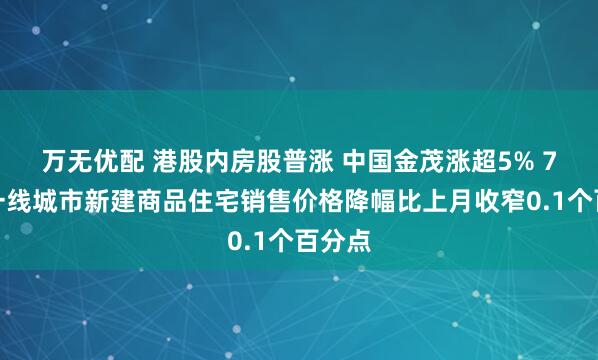 万无优配 港股内房股普涨 中国金茂涨超5% 7月份一线城市新建商品住宅销售价格降幅比上月收窄0.1个百分点